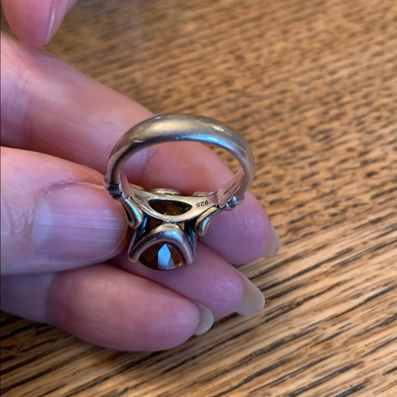 Vintage Jay King 925 and 18k marked designer ring w citrine solitaire sz 6 - Picture 6 of 10